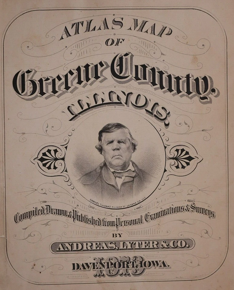 Old 1873 Plat Map ~ Twp. 11N - Range 12W ~ NEW PROVIDENCE, GREENE CO., ILLINOIS - Image 2 of 2