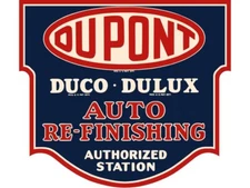 DuPont DUCO Auto Finish Station DIECUT NEW 18" Wide Sign USA STEEL Large Size