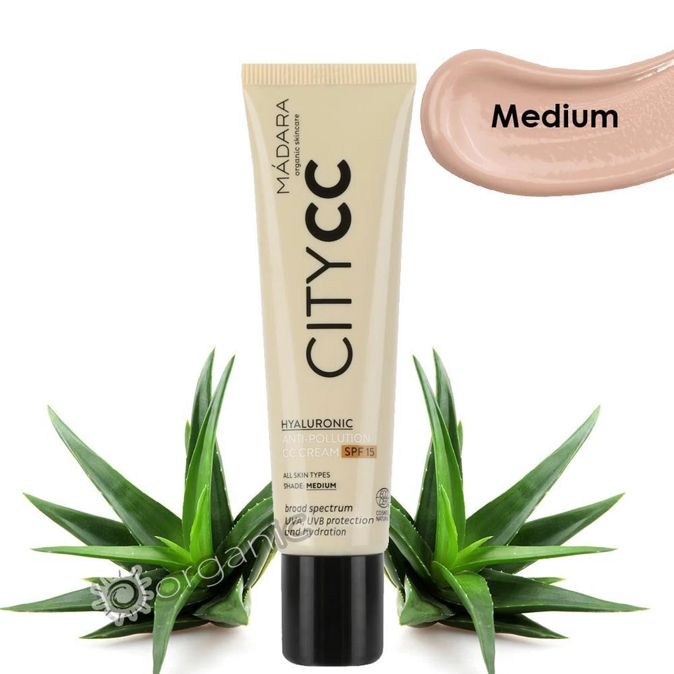 Madara Organic Natural Hyaluronic Anti Pollution CC Cream SPF15 Medium 40ml