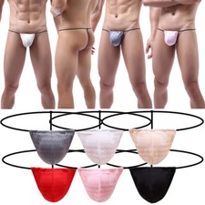 3PACK Men's Lingerie T-back Thong G-String Pouch Underwear Jockstrap Mini Briefs