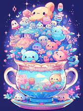 Cute Diamond Painting Kits for Adults-Diamond Art Kits for Cartoon,Cup Gem Art K