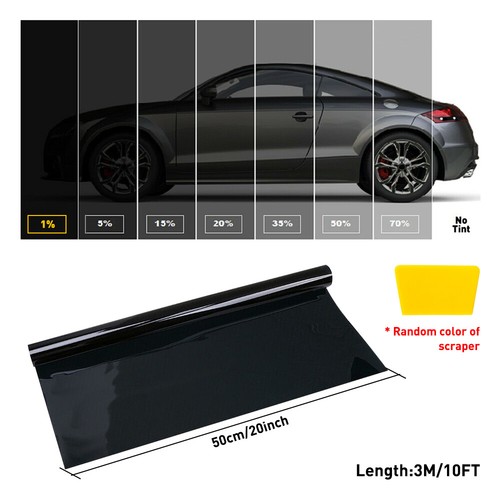 300CM Uncut Roll Window Tint Film 1% 20" x VLT 10ft Feet Car Home Office Glass - Picture 4 of 11