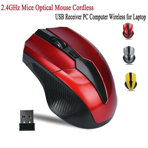 Wireless 2.4GHz Mice Optical Mouse Cordless USB Receiver For Laptop PC Computer - Picture 1 of 15