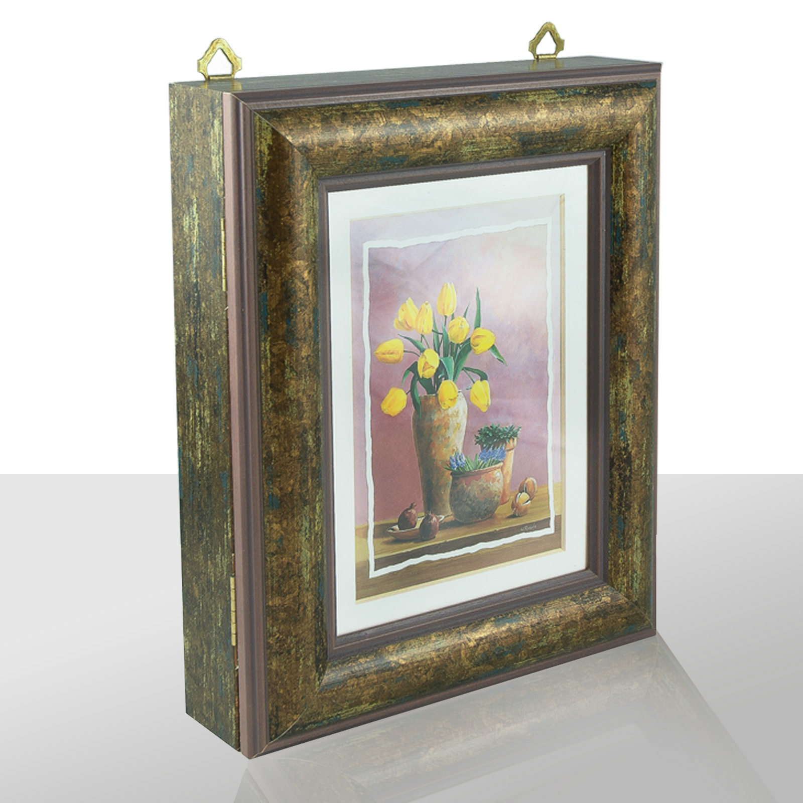Boite à Clés Braun Exclusif, Jaune Tulipes, Hxlxp 27x22x6 CM