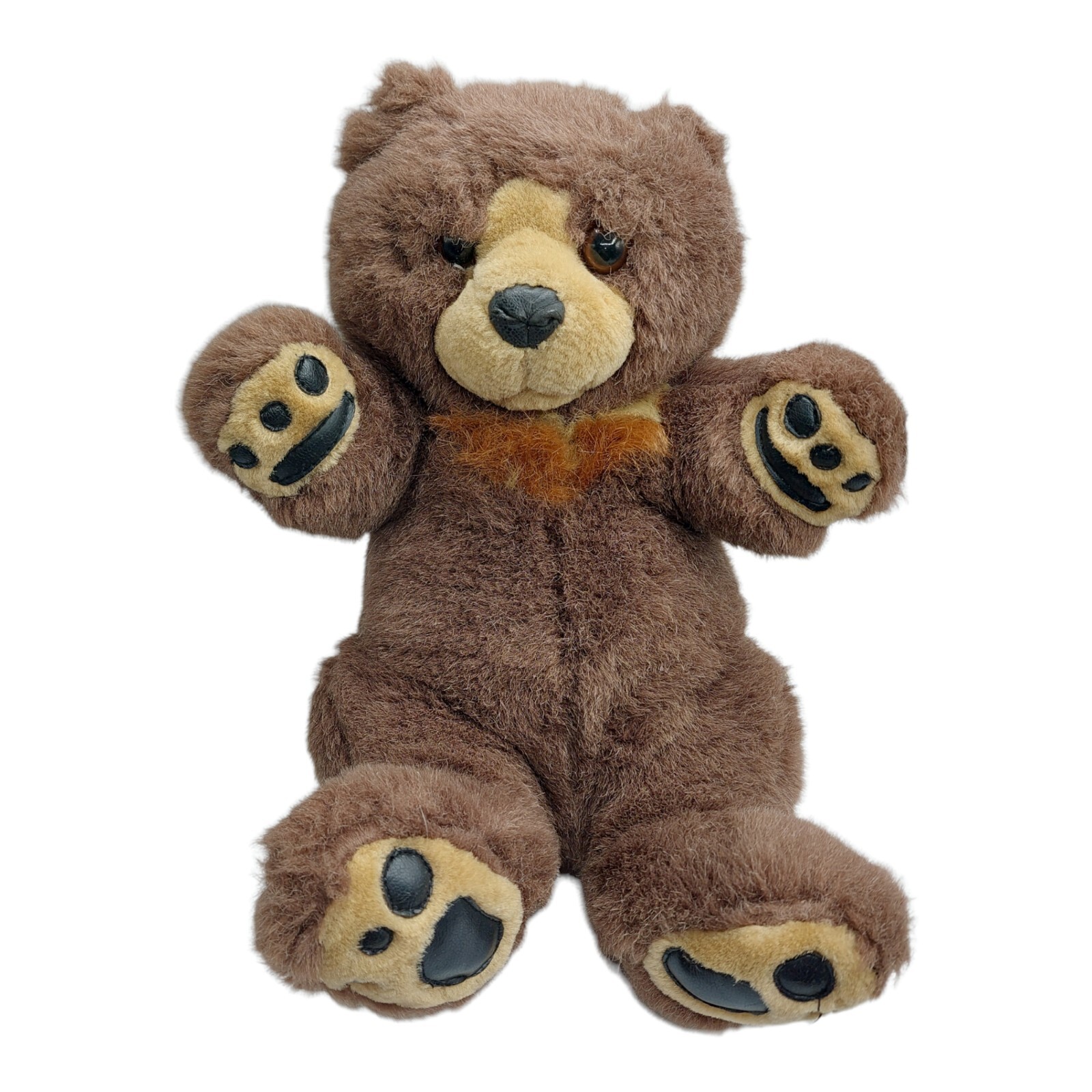 Goffa Brown Teddy Bear Faux Leather Paw pads Stuffed Plush 10