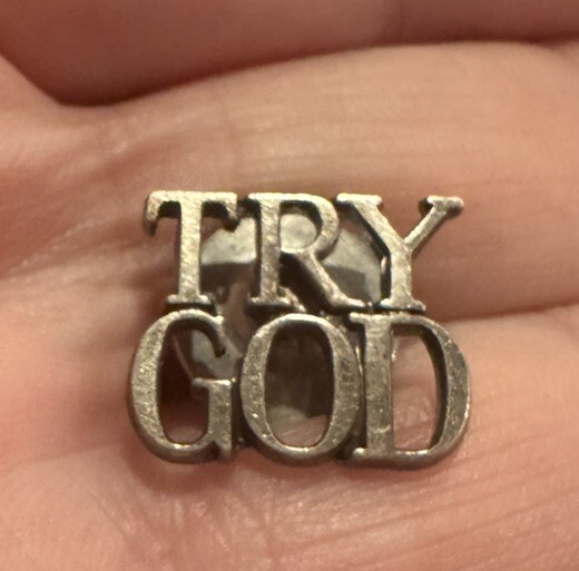 小物 70s tifanny pin badge \" try god \" 100% Authentic Vintage Tiffany & Co. 