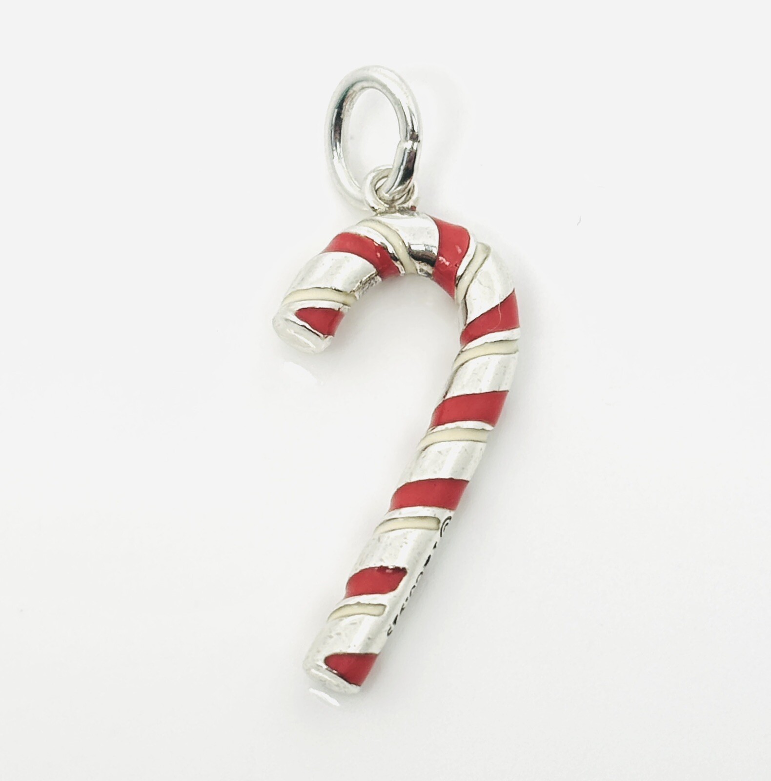 Red and White Enamel Candy Cane Charm main image 0