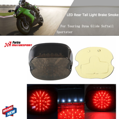 LED Rear Tail Light Brake Smoke For Touring Dyna Glide Softail Sportster