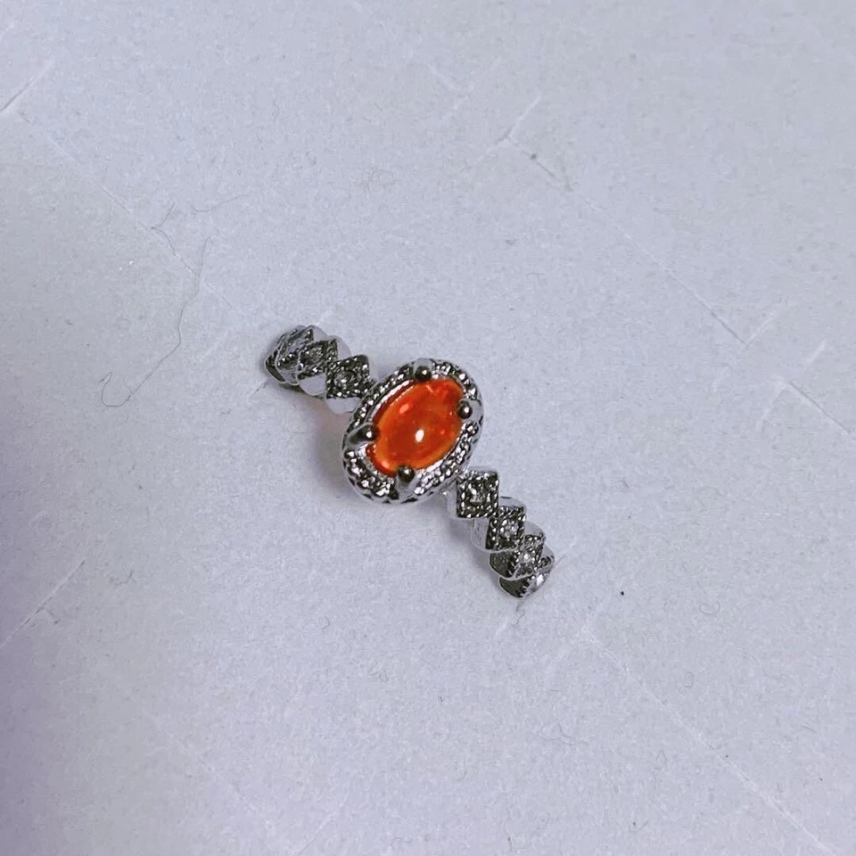 Fire Opal Gemstone Ring Power Stone Birthstone Opening Crystal Free Size New - Image 3 of 4