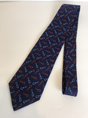 Brooks Brothers 346 Men's 100% Silk Neck Tie-Navy with Red & Blue Detail-EUC - Picture 2 of 6