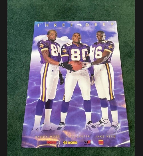 Vikings 98' Three Deep, Cris Carter Randy Moss Jake Reed Poster