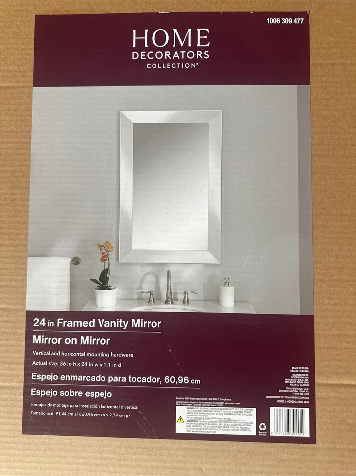 🔥Colección Decoradores de Hogar24 pulgadas W x 36 in. Pared con marco de plástico rectangular H Foto 4 de 4