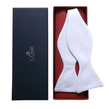 Bow Tie Self Tie White Cotton Marcella Bowtie Lloyd Attree & Smith New Gift Box