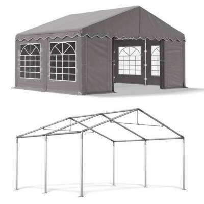 Partyzelt 4x4 PE Pavillon Bierzelt Zelt Gartenzelt Markt Zelt NEU Grau S |  eBay.de