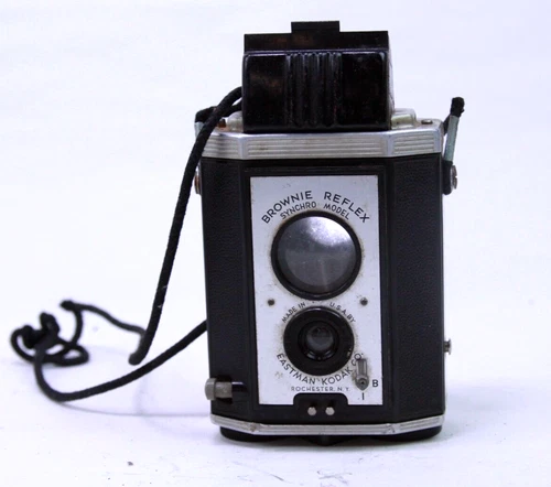 Brownie Reflex Synchro Model Kodak Camera With Strap Untested