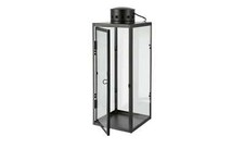 Laterne Schwarz Glas 13,5cm B x 34,5cm H Design24 Industrial Modern Urban
