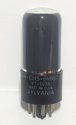Sylvania JAN 6V6GT VT-107A Smoked Glass Vacuum Tube Tested NOS ON TV - 7