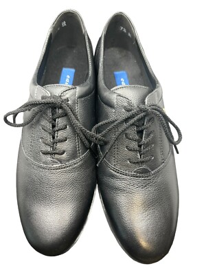 Easy Spirit Womens Motion Size 1/2 Black Leather Anti Gravity Oxford  Sneakers