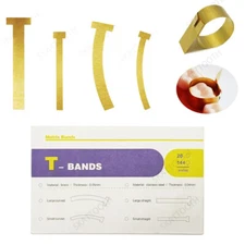 100pcs Dental Matrix T Bands Curved Straight Brass T-Band Tooth Restoration Band