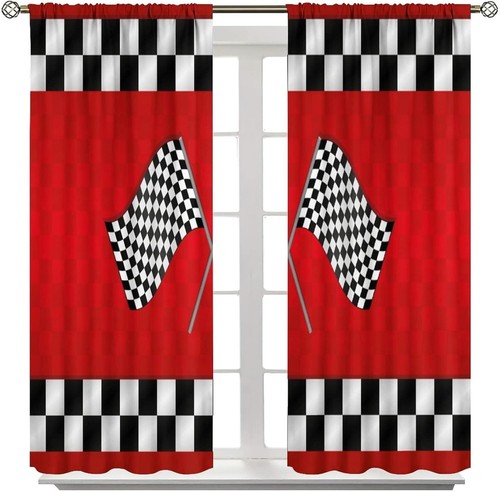 Durable Blackout Racing Vehicle Curtains - Perfect for Boys' Rooms, 2 Panel Set - 第 5/9 張圖片