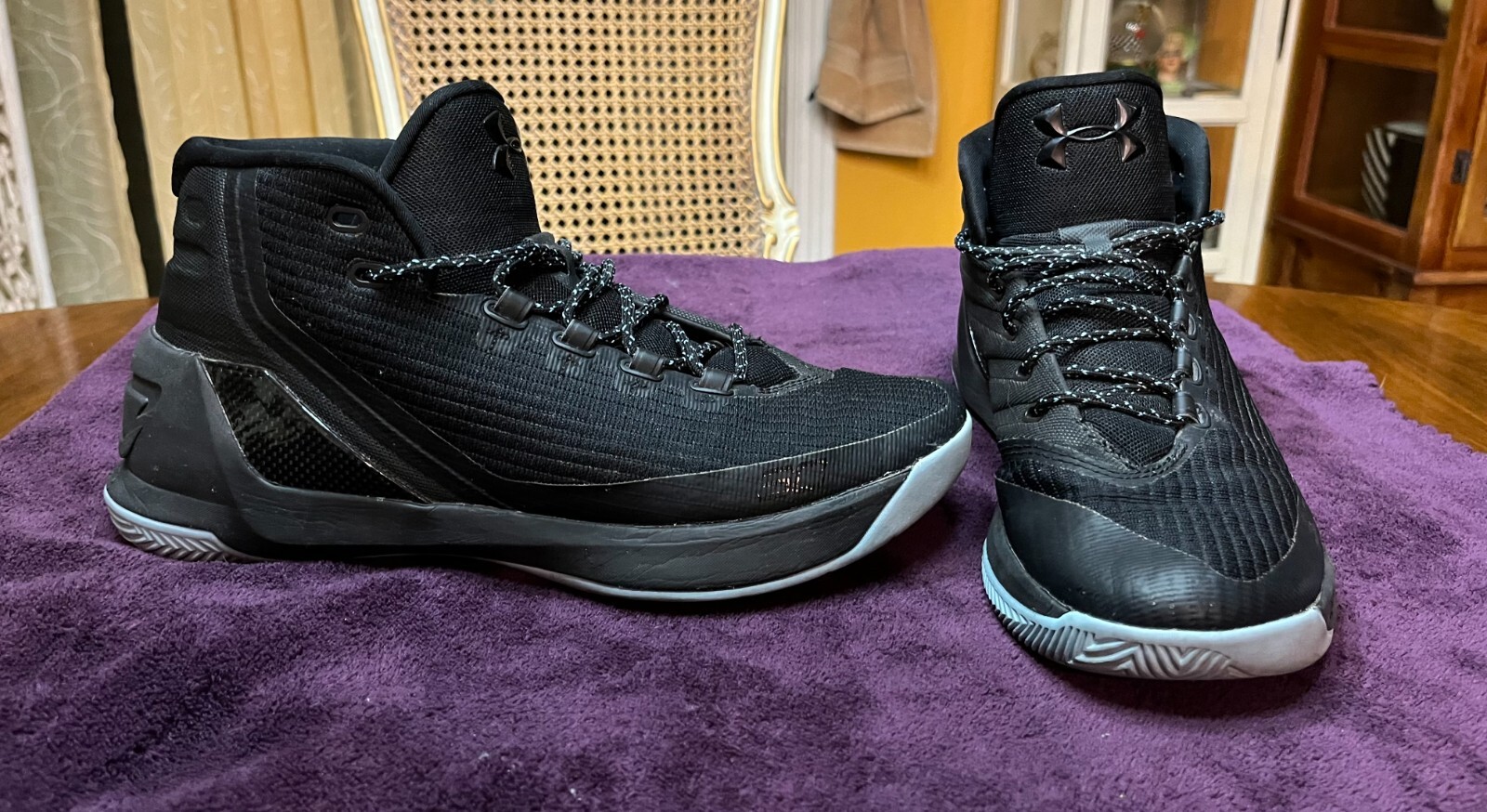 UA Under Armour Curry 3 Black Carolina Blue Basketball Shoes 1269279004 Size 11 eBay