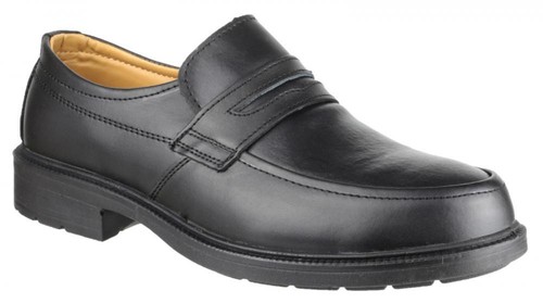 Para Hombre Amblers Sin Cordones Zapatos Seguridad Puntera De Acero  Recubierto partes superiores de cuero. | eBay
