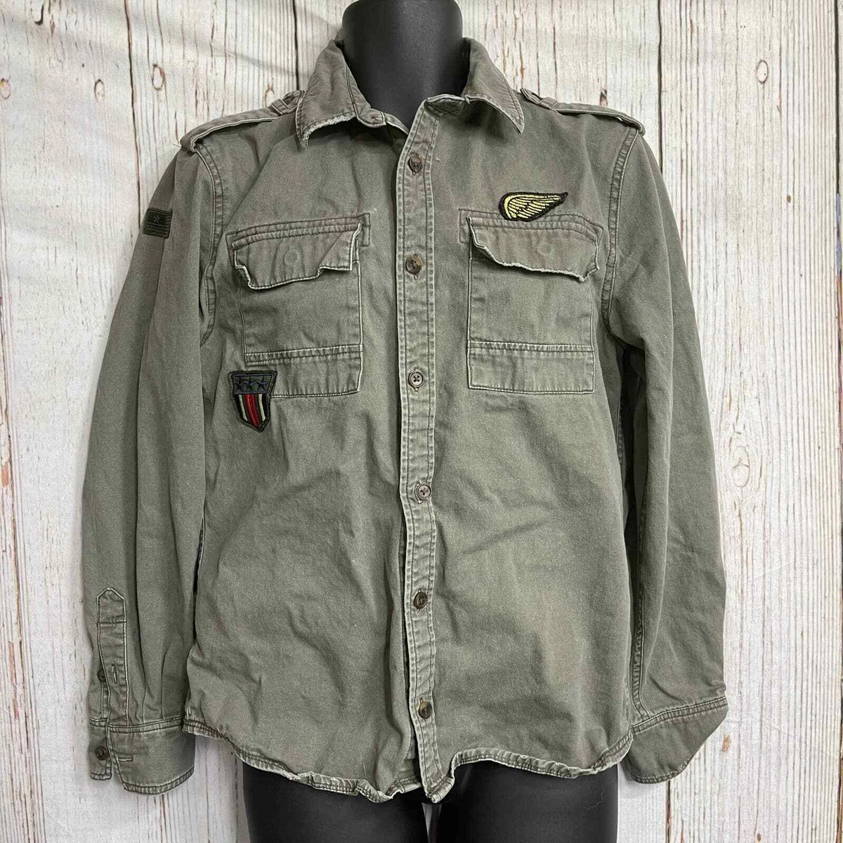 Military green hotsell button up shirt