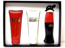 CHEAP AND CHIC MOSCHINO WOMEN SET  1.7 EDT SP 3.4 BODY LOTION 3.4 SHOWER GEL