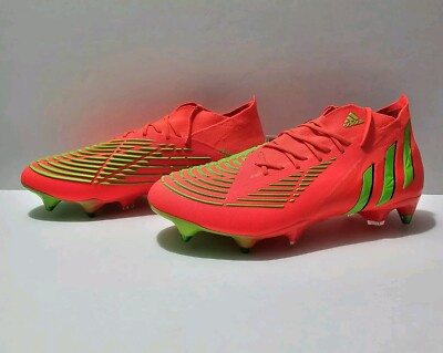 Adidas Predator Edge.1 SG Solar Red Green Men's Soccer Cleats Sz 13 (GW1016)