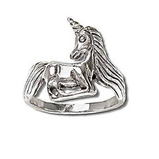 Sterling Silver Unicorn Full Large Ring
