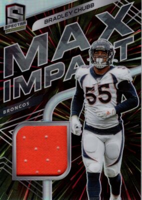 2020 Panini Spectra Max Impact Materials Hyper #18 Bradley Chubb Jersey /75