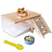 Transparent Hamster Sand Bath Box Small Animal Bathroom Digging Container