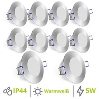 10X Weevo Einbaustrahler Led Bad Flach 5W Warmweiß Deckenlampe Spot Deckenlampe