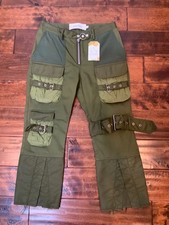 Marques Almeida Green Cargo Buckle Cropped Pants, Size 6