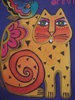 UNUSED 1990s vintage greeting card Laurel Burch BIRTHDAY "Cat & Kindred Spirit" — photo 3