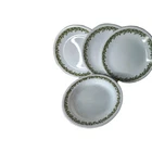 Lot Of 4 Vintage Corelle Green Daisy Spring Blossom (3) Salad Plates (1) Soup