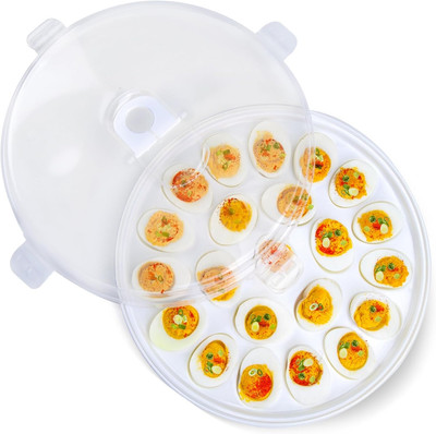 HANSGO Deviled Egg Containers with Lid, Deviled Egg Platter Carrier Holder Trays