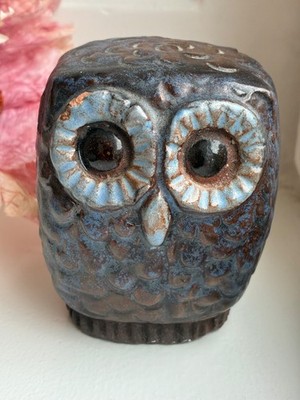 Vintage 1950s Swedish Owl Figurine by Lars Bergsten   Signed by artist