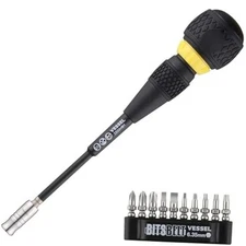  - BALL GRIP Ratchet with 10 PC. Bit Set Interchangeable Screwdriver