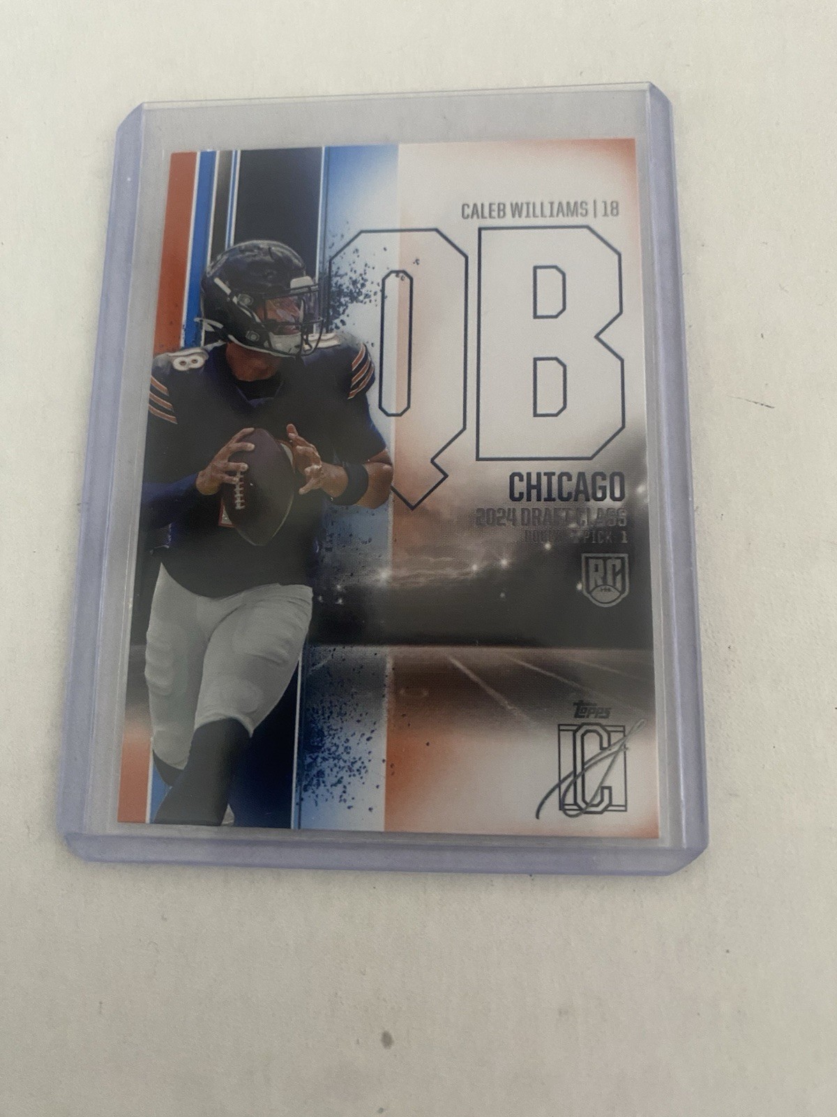 2024 Topps Signature Class Caleb Williams Blue & Orange RC COLOR MATCH #84 Bears