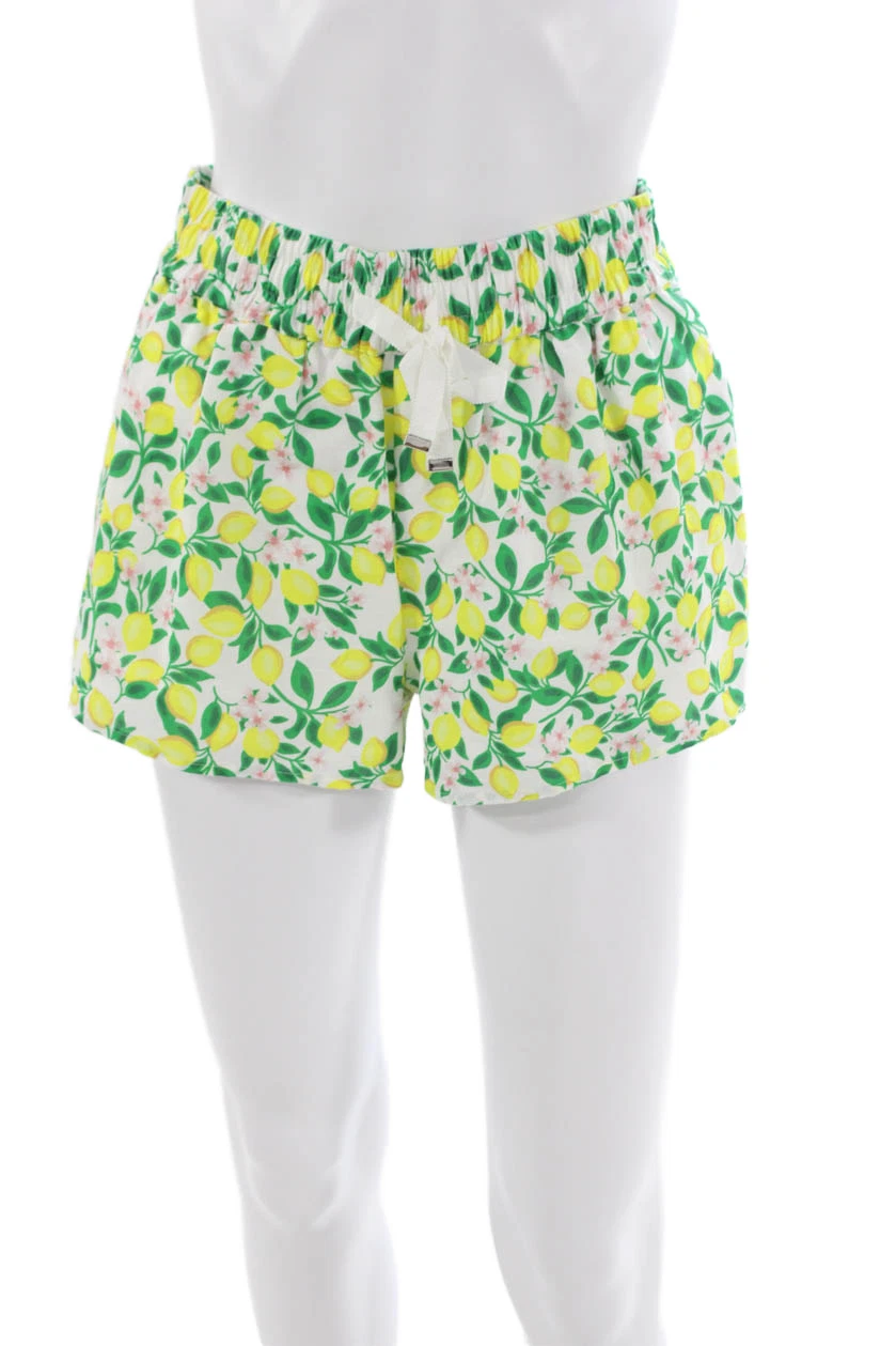 Cami NYC Women Casual Multicolor Lemon Floral Shorts Size 2XS
