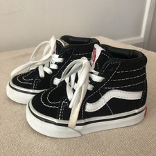 Vans Sk8 Hi Toddler Black White High Top Sneakers Kids Lace Up Shoes Size 4