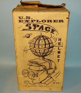 U.S. EXPLORER SPACE HELMET ORIGINAL BOX ONLY BANNER PLASTICS
