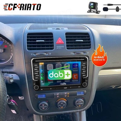 Kamera 4+64G Android Autoradio Carplay Navi für VW Golf V5 MK5 A5 1K 2003-09 DAB