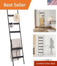 Versatile 6-Tier Towel Rack and Blanket Holder with Stylish Black Finish