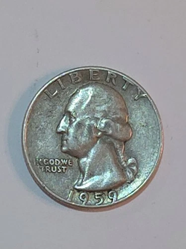 Washington 1959-D Quarter 25C 90% Silver Circulated Denver Mint Business Strike