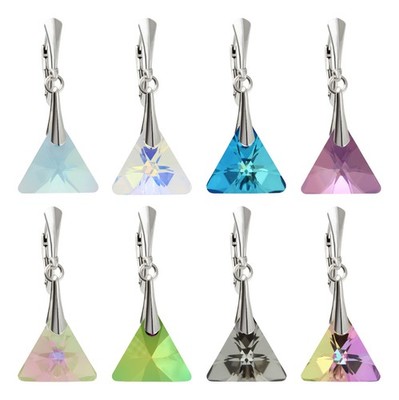 Sterling Silber Dreieck Ohrringe Haken aus 6628 16 mm Primero  Kristallen
