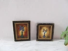 Artisan J Tyler Floral Oil Painting Lot 2 Framed Small  Dollhouse Miniature 1:12