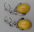 Yellow Amber Sterling Silver Pendant and Earring Set — photo 4