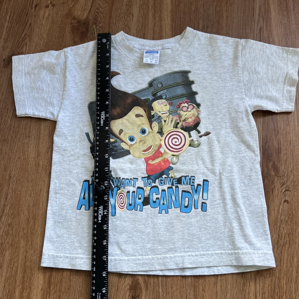 Camiseta gráfica de neutrones Nickelodeon Jimmy Y2K 2000 vintage para niños talla L (7) Foto 2 de 4